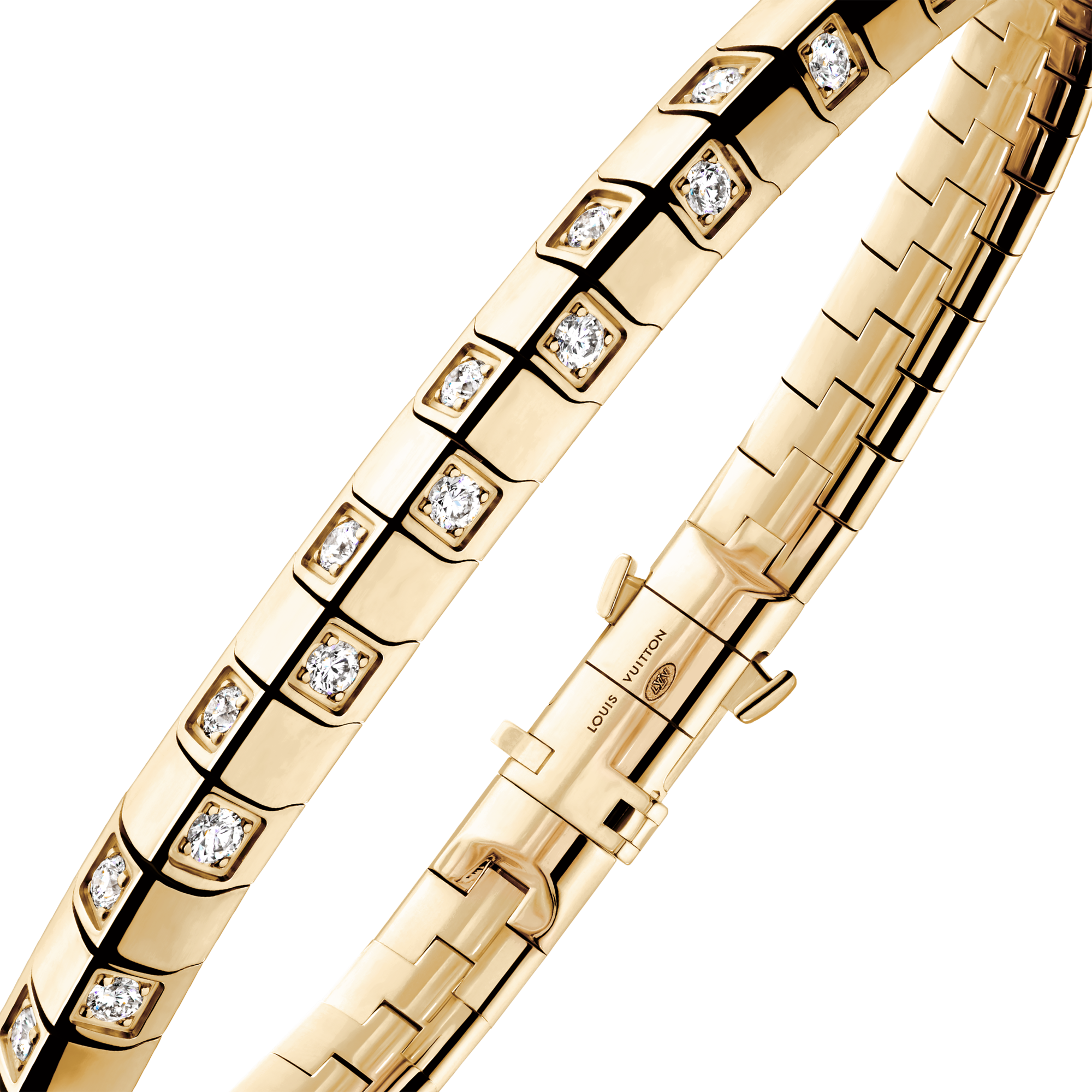 Le Damier de Louis Vuitton Medium Bracelet, Yellow Gold and